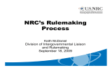NRC’s Rulemaking Process Division of Intergovernmental Liaison and Rulemaking