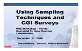 Using Sampling Techniques and CGI Surveys NRC Workshop – Vendor