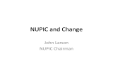 NUPIC and Change John Larson NUPIC Chairman