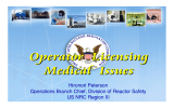 Operator  Licensing Medical  Issues Hironori Peterson