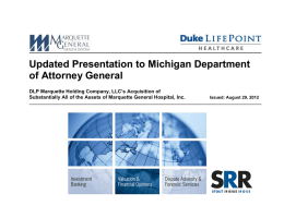 Updated Presentation to Michigan Department of Attorney General