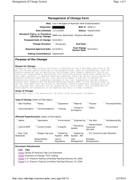 Page 1 of 3 Management of Change System Management of Change Form