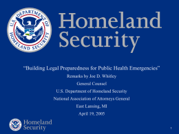 “Building Legal Preparedness for Public Health Emergencies”