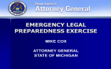 EMERGENCY LEGAL PREPAREDNESS EXERCISE MIKE COX ATTORNEY GENERAL