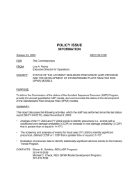 POLICY ISSUE INFORMATION