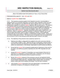 NRC INSPECTION MANUAL