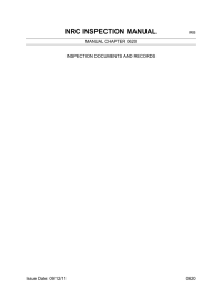 NRC INSPECTION MANUAL MANUAL CHAPTER 0620 INSPECTION DOCUMENTS AND RECORDS