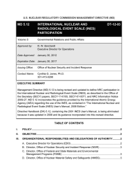 MD 5.12 INTERNATIONAL NUCLEAR AND DT-12-03 RADIOLOGICAL EVENT SCALE (INES)