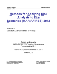 Methods for Applying Risk Analysis to Fire Scenarios (MARIAFIRES)-2012