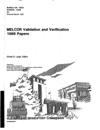 1986 'Papers.: MELCOR  Validation  and  Verification NUREG/CR--4830