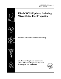 FRAPCON-3 Updates, Including Mixed-Oxide Fuel Properties Pacific Northwest National Laboratory