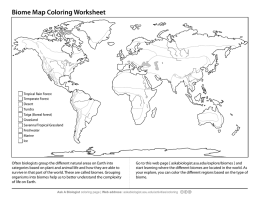 Biome Map Coloring Worksheet