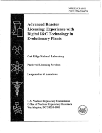 Advanced  Reactor Licensing:  Experience  with Evolutionary  Plants