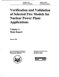 Verification  and Validation of Selected  Fire Models  for Applications