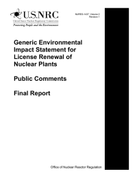 Generic Environmental Impact Statement for License Renewal of Nuclear Plants