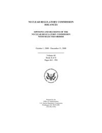 NUCLEAR REGULATORY COMMISSION ISSUANCES OPINIONS AND DECISIONS OF THE WITH SELECTED ORDERS
