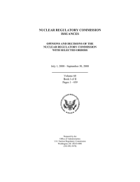 NUCLEAR REGULATORY COMMISSION ISSUANCES OPINIONS AND DECISIONS OF THE WITH SELECTED ORDERS