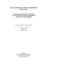 NUCLEAR REGULATORY COMMISSION ISSUANCES OPINIONS AND DECISIONS OF THE WITH SELECTED ORDERS