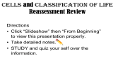 Cells and Classification of Life Reassessment Review