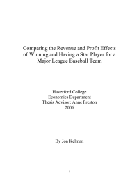 Comparing the Revenue and Profit Effects Major League Baseball Team