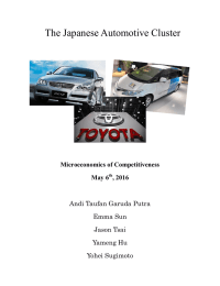 The Japanese Automotive Cluster Microeconomics of Competitiveness May 6