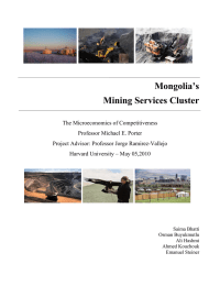   Mongolia’s Mining Services Cluster