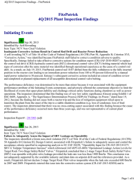 FitzPatrick 4Q/2015 Plant Inspection Findings Initiating Events