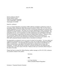 June 28, 2006 David Lochbaum, Director Nuclear Safety Project Union of Concerned Scientists