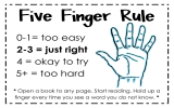 Five Finger Rule 0-1= too easy 4 = okay to try