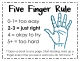 Five Finger Rule 0-1= too easy 4 = okay to try