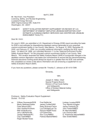 April 6, 2006 Mr. Rod Krich, Vice President Louisiana Energy Services