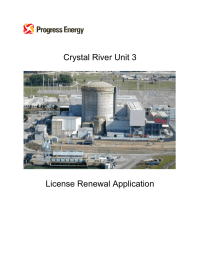 Crystal River Unit 3 License Renewal Application