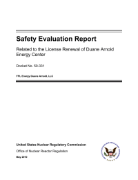 Safety Evaluation Report Related to the License Renewal of Duane Arnold