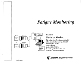 Fatigue A. Structural Integrity Associates I(408)