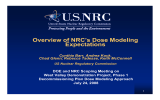 Overview of NRC’s Dose Modeling Expectations