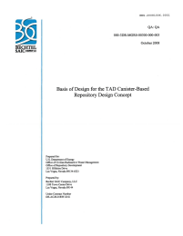 Basis of Design for the TAD Canister-Based Repository Design Concept QA:QA 000-3DR-MGRO-00300-000-003