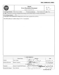 Model Error Resolution Document DOC.20081021.0001 QA: QA