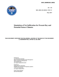 Simulation of Net Infiltration for Present-Day and Potential Future Climates DOC.20080201.0002 QA: QA