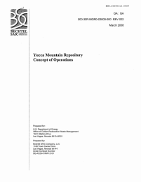 Yucca Mountain Repository Concept of Operations &#34;ECHTEL SAIC