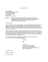 August 27, 2009 Mr. Greg Gibson Vice President Regulatory Affairs