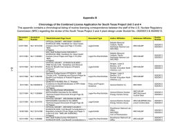 This appendix contains a chronological listing of routine licensing correspondence... Appendix B