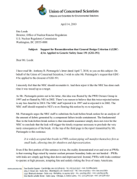 April 14, 2010  Eric Leeds Director, Office of Nuclear Reactor Regulation