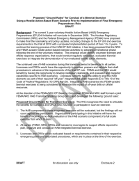 Proposed “Ground Rules” for Conduct of a Biennial Exercise