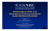 Radiological Risk and Emergency Communications D ft NUREG/CR XXXX Draft NUREG/CR-XXXX