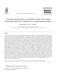 Assessing potential threats to incumbent brands: New product