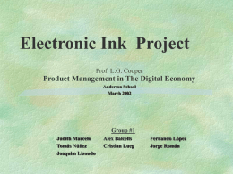Electronic Ink  Project Product Management in The Digital Economy Group #1