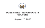 PUBLIC MEETING ON SAFETY CULTURE August 17, 2005