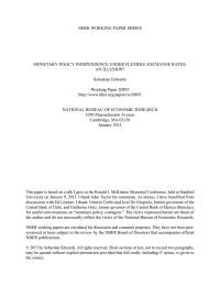 NBER WORKING PAPER SERIES MONETARY POLICY INDEPENDENCE UNDER FLEXIBLE EXCHANGE RATES: