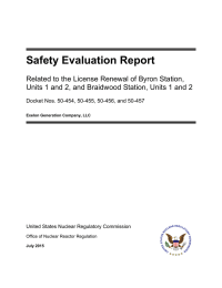 Safety Evaluation Report  Related to the License Renewal of Byron Station,