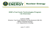 DOE’s Fuel Cycle Technologies Program - An Overview